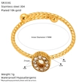 Detailed spec sheet of gold twisted ring SR333G with 18K plating and zircon stones - Twisted Rope Round Drill Style (SR333G)