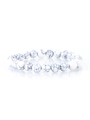 Detailed view of white marble beads on an elastic bracelet with clear reflections - 2187 Black Vein Howlite