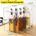 Grande organizer da cucina in PET trasparente con ruote per riporre negli armadi - Contenitore di Grandi Dimensioni a Forma di U
