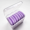 Set of 7 purple round cosmetic sponges in a transparent box for setting powder - Purple / 8PCS Boxed