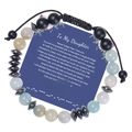 Detail of Amazonite Morse code beaded bracelet on To My Daughter gift card message - To My Daughter-Morse Bracelet