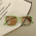 Light green square kids sunglasses with brown lenses and silver dot details - Green