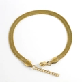 Detail of gold snake chain bracelet with adjustable lobster clasp on white background - 5.0mm / Gold
