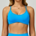 Sujetador deportivo azul sin costuras con tirantes finos para yoga y fitness - S / Azul Eléctrico