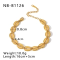 Dettagli del bracciale a catena con conchiglia dorata lungo 16cm+5cm e chiusura a moschettone - Bracciale (NB-B1126) / Oro