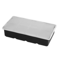 Moule à glaçons noir en silicone à 8 compartiments avec couvercle pour gros glaçons carrés - 8-Grille Carré Avec Couvercle / Noir