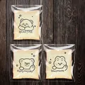Drei süße selbstklebende Brotbeutel mit Tiermotiven für Toasts und Gebäckverpackungen - 15*18+3cm (100 Stück)