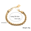 Men's bold gold-plated stainless steel woven basket chain bracelet in 20+3cm length - Gold