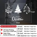 Detail of static Christmas tree window stickers showing white minimalist UV printing - S Small (40x30cm)
