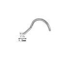 Titanium nose stud with 1.5mm clear cubic zirconia gem in silver finish piercing - 1.5mm / Silver