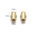 Gold evil eye stainless steel bead with turquoise inlay and 19x10mm dimensions - Type B - Textured Cylinder