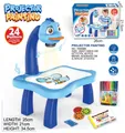 Blue dinosaur projection drawing desk set with accessories and colorful packaging box - Blue Projector Table