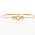 Elegante cinturón de resorte de metal dorado con hebilla geométrica de tres anillos - Dorado Capa Única Pequeño