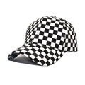 Cappellino da baseball a scacchi bianchi e neri per la protezione solare all'aperto - M(56-58cm) / Nero