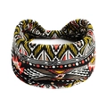 Böhmisches Paisley-Yoga-Haarband mit tribalen geometrischen Mustern für aktive Damen - Schwarz Weiß Rot Gelb Stammes Geometrisch(#150)