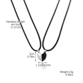 Rainbow magnetic heart pendant necklaces with black cord and silver alloy charms - 2pcs Magnetic Heart Necklace Set