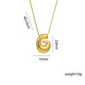 Close-up of 18k gold plated puffy balloon letter G pendant with detailed dimensions - G Gold