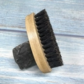 Curved wooden beard brush with dense black bristles for professional men's grooming - Bamboo Small Beard Brush 8.5x3x3CM