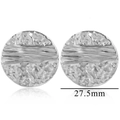 Minimalist silver hammer-textured 27.5mm stainless steel circular earring charms - Style 5-Irregular Round (4.3g) / Silver