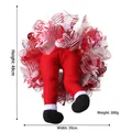 Ghirlanda di Natale con gambe di Babbo Natale per porta, decoro 48cm per 39cm - Ghirlanda dell'elfo di fuga delle gambe di Babbo Natale