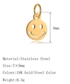 7x9mm hollow smiley face charm in 18K gold and steel finish for DIY jewelry - DY1439 Smiley Face Gold