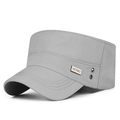 Grey quick-dry cadet hat for men with metal HEYHAT brand plaque and side air vents - Light Gray