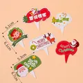 5-piece set of Christmas cake toppers featuring Santa Claus and reindeer designs - Merry Christmas Toppers 5 Sets