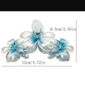 Bloem haarclip met blauw en wit kleurverloop en afmetingen voor damesaccessoire - 12CM Blauw