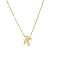 Classic 18k gold plated necklace with a micro-pave zircon capital letter K pendant - Letter K