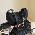 Black waterproof oxford dumpling crossbody bag with large capacity and fashion strap - 33x19x11cm / Black Small