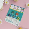 5-piece set of colorful star-shaped birthday candles made from 100% natural wax - Colorful Star Candle
