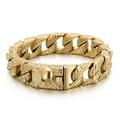 Bracciale a catena cubana con teschio gotico in acciaio inossidabile dorato - Oro Integrale (KB151738-JX)
