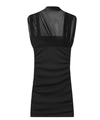 Λεπτομέρεια μαύρου bodycon φορέματος με δικτυωτό ύφασμα και πτυχώσεις - XS / Μαύρο