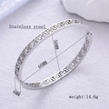 Zilveren roestvrijstalen armband met Grieks patroon 6mm breed minimalistische stijl - Staalkleur