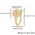 925 sterling silver flower nose clip with gold finish and zircon stones 1.3cm size - Flower - Gold