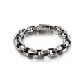 Herren Industrial-Armband aus dunkel-silbernem Edelstahl mit robusten quadratischen Gliedern - 11mm Breit 21cm Lang Dunkelsilber Quadratische Schnalle Stil (KB118541-BDJX)