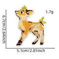 Patch ricamata volpe carina per vestiti, applicazione in tessuto animale autunnale 5,1x6,7 cm - Toppa Animale Autunnale 7#-Cervo