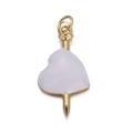 Detail of light purple heart pendant with golden nail element and loop for jewelry DIY - Pale Purple Heart Pierced with Nail (CX148-02)