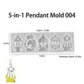 Stampo in silicone per 5 ciondoli in resina fai-da-te motivi luna e stelle - Stile 4 - Pendente a 5 Maglie