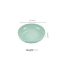 Light green square snack plate with gold rim, 145mm diameter high-end plastic dish - Green-Deep Round Dish