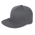 Detail of dark gray snapback hat showing cotton twill fabric texture and stitched eyelets - Dark Gray