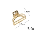 Small gold metal hair claw clip for women, 2.5cm dainty shark hair accessory - Gold Semi-circle