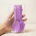Single pack of purple plastic spoons for starry sky themed birthday party supplies - Purple Spoon