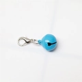 Blue metal pet collar bell with silver lobster clasp for DIY jewelry and accessories - Painted Blue