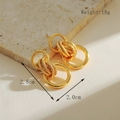 Orecchini geometrici multistrato placcati in oro 18K con finitura testurizzata - Oro Multistrato