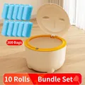 Witte en oranje huisdierafvalbak set inclusief 10 rollen blauwe zakken van 300 stuks - Geel + 300 Vuilniszakken (10 Rollen) / Geel