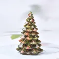 Polished unakite gemstone Christmas tree miniature desktop decoration for holiday home decor - 16 Unakite