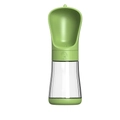 Botella de agua portátil verde para mascotas con tazón ancho y depósito transparente - Verde Grande 510ml
