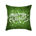 Forest green Christmas pillow case with Merry Christmas text and snowflake patterns - Pine Texture Wishes - Dark Green