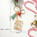 Weihnachts-Alphabet Buchstabe E Harz Schlüsselanhänger mit Schneemann und Quaste - Buchstabe E